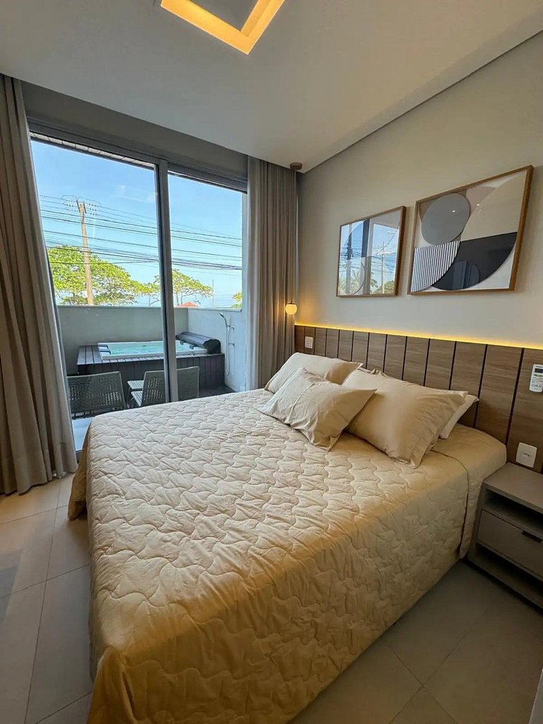 Apartamento com jacuzzi e vista mar Bambu 083